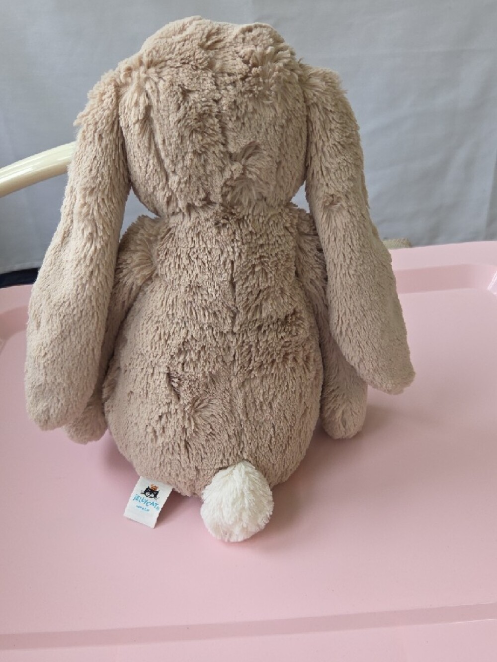 Jellycat Bashful Cream Plush Bunny with Pink Nose. Large - Picture 2 of 8